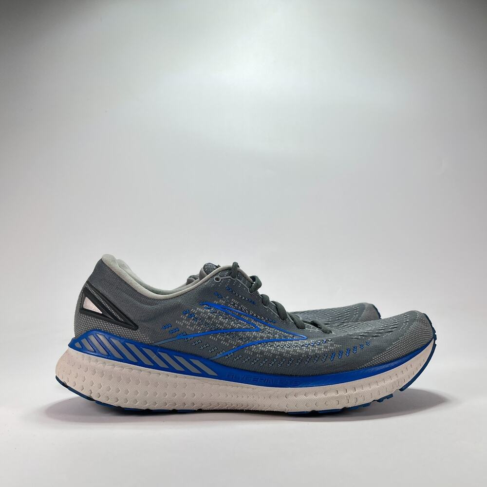 Brooks Glycerin GTS 19 Grey Blue Lace Up Running Shoes 1103571D095 Men's Size 12